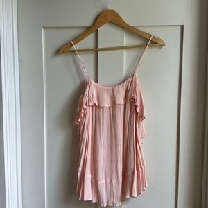 Free People Pink Flowy Tank Top